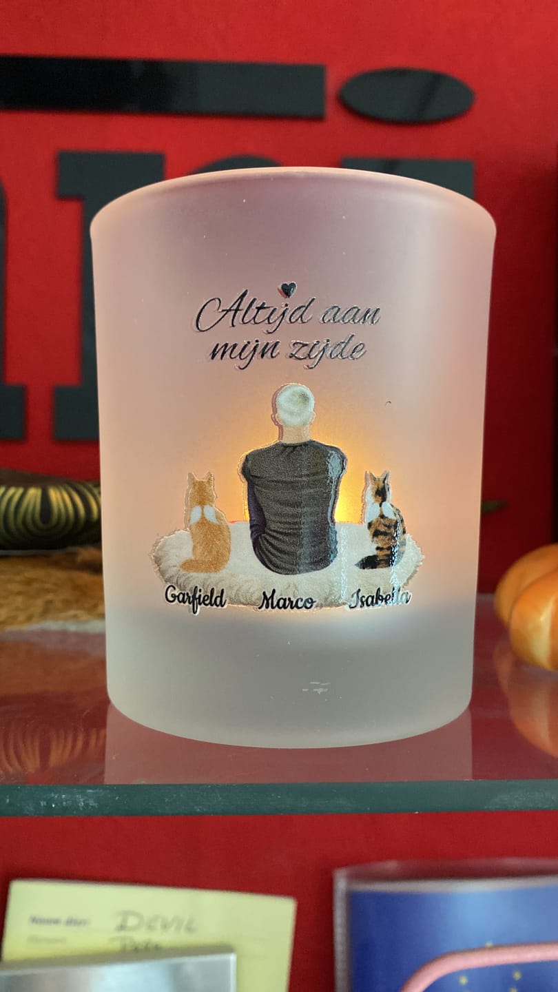 Customer photo review of Mijn favoriet - Gepersonaliseerd theelichtje