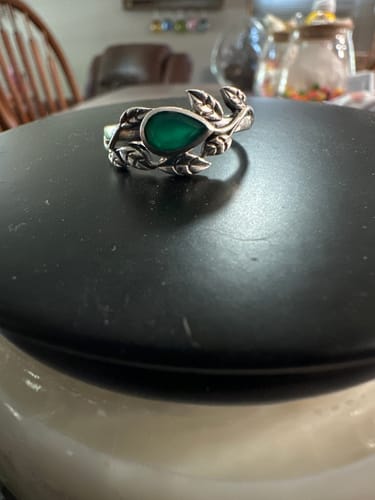 Customer photo review of Leaves Green Onyx Ring