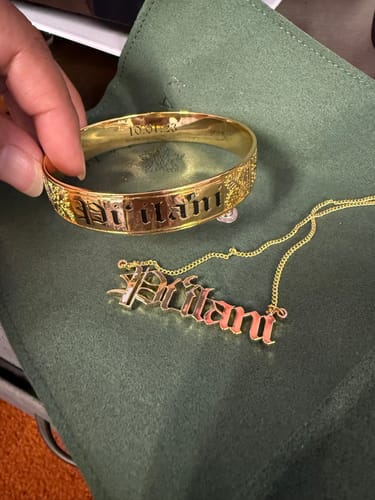 Customer photo review of Inoa Personalized Cutout Necklace