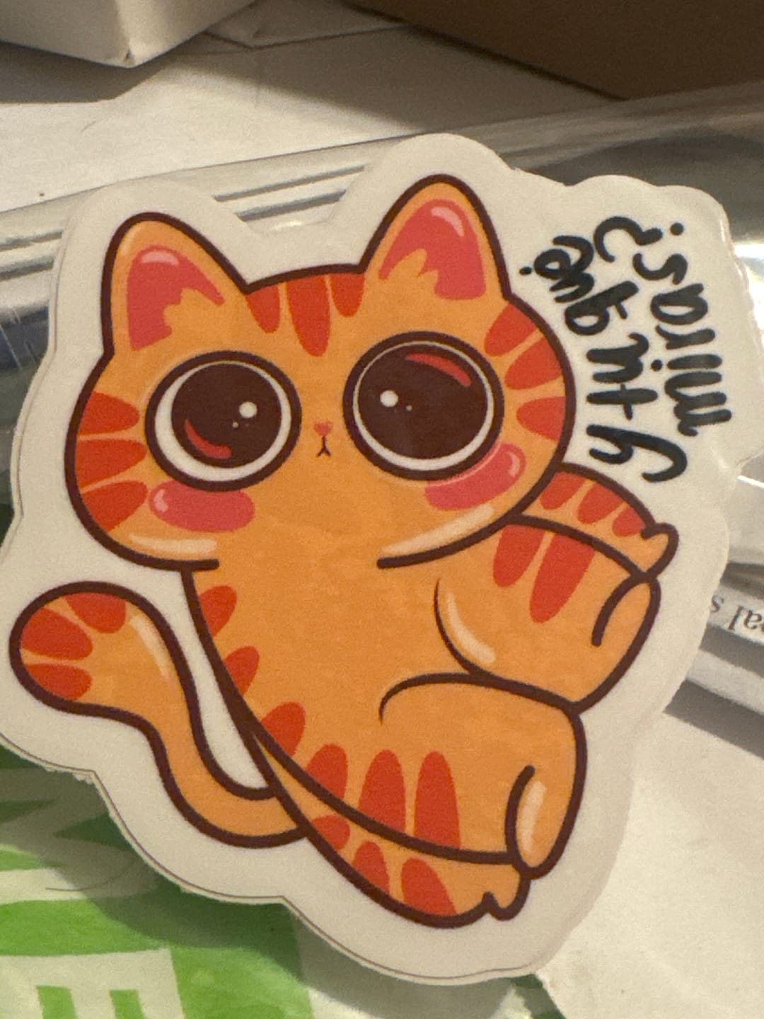 Customer photo review of Y tu que miras? (Sticker Laminado)