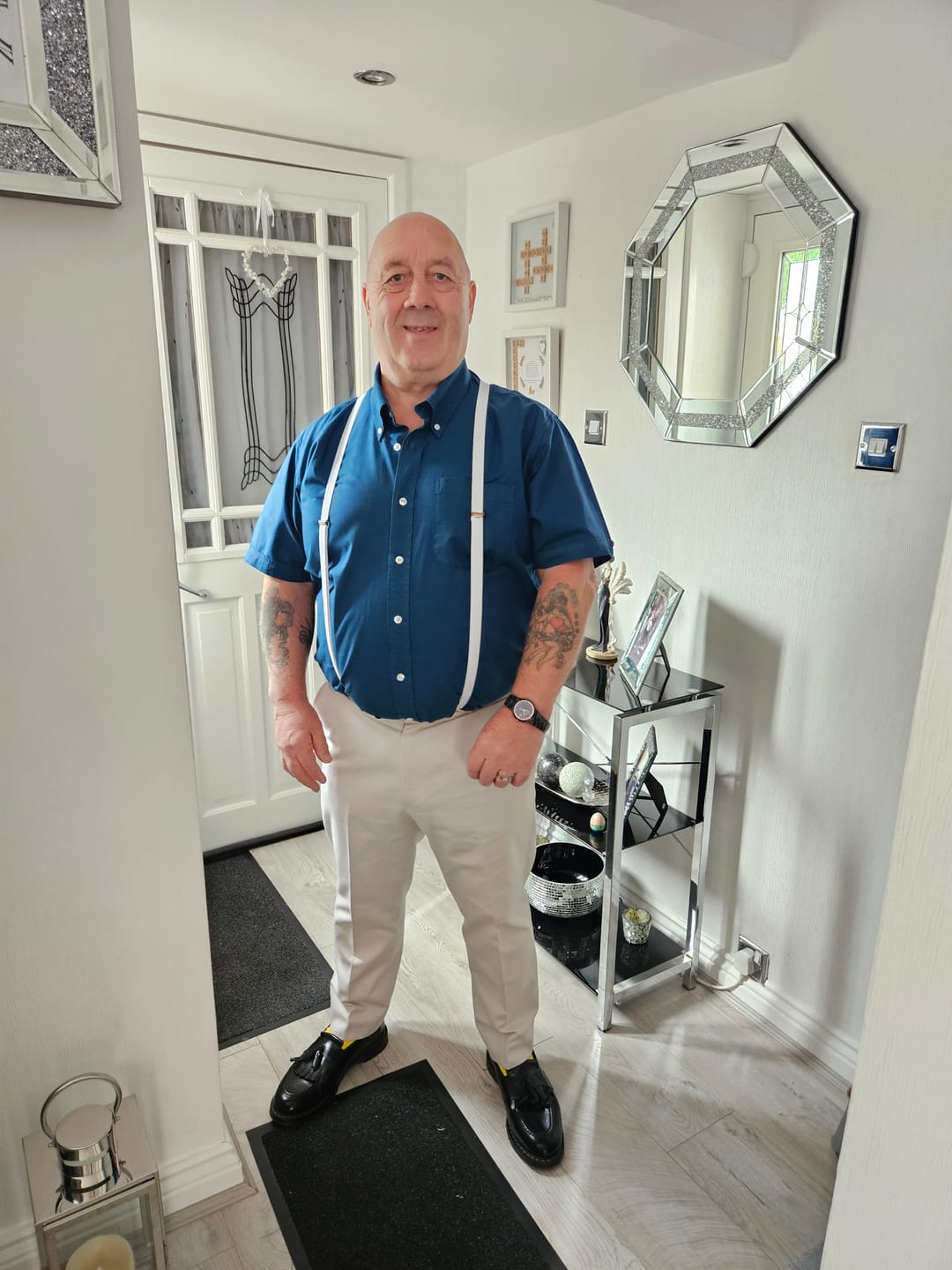 Customer photo review of Short Sleeve  - Two Tone Blue - Up to Size 5XL