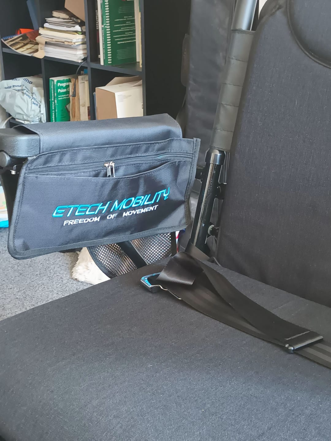 Customer photo review of Armrest Storage Bag for Wheelchairs & Mobility Scooter
