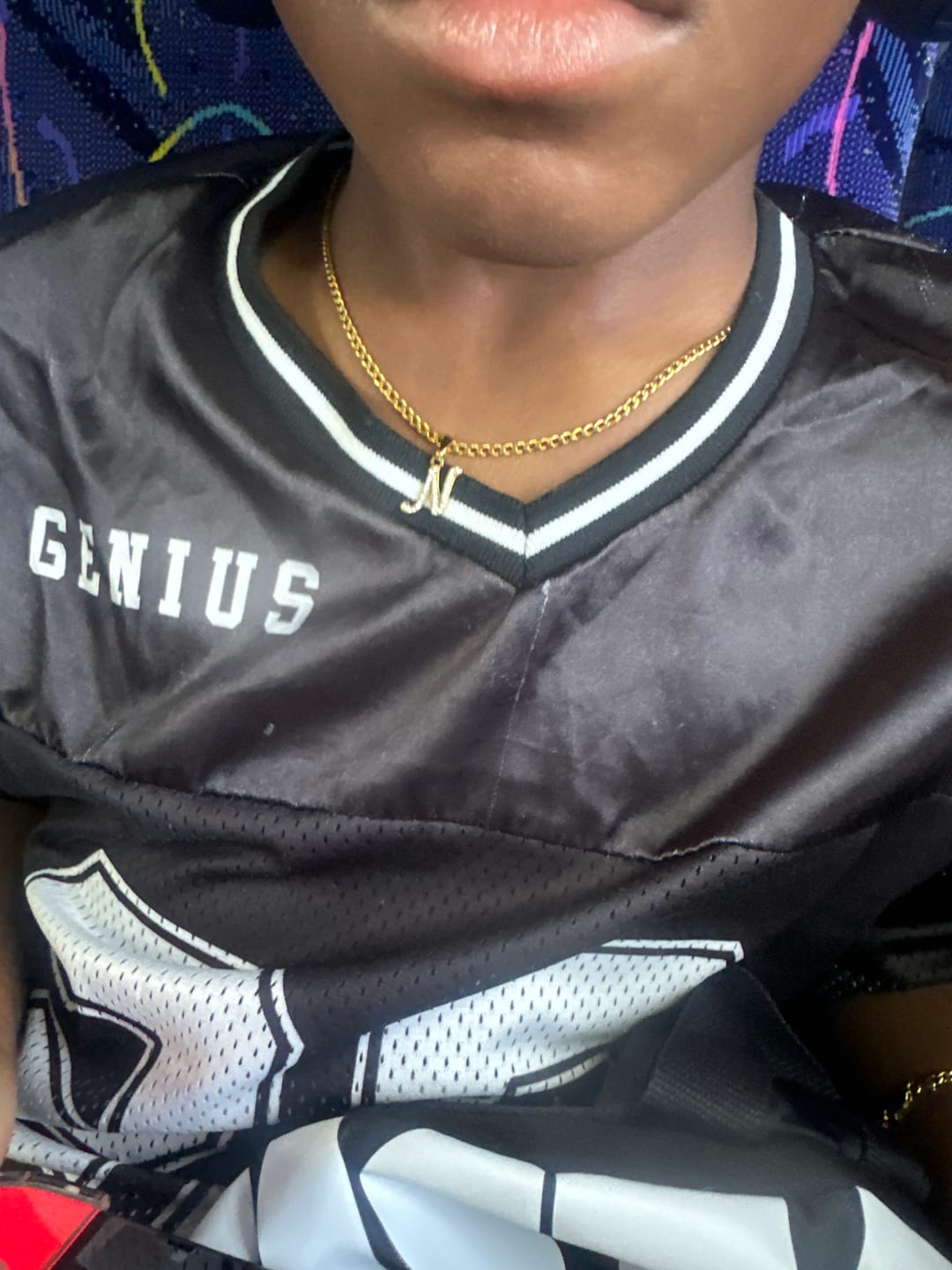 Customer photo review of Kids Script Iced Letter Necklace