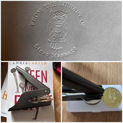 Customer photo review of Custom Book Embosser