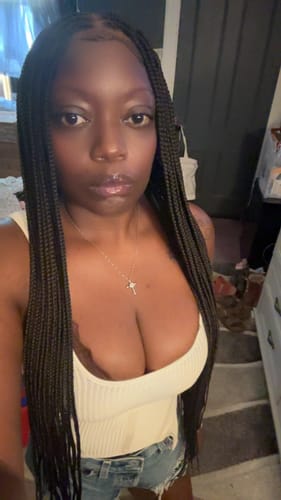 Customer photo review of HD Knotless Braid Wig, Human Hair, HD Full Lace, Black, Glueless - Shade