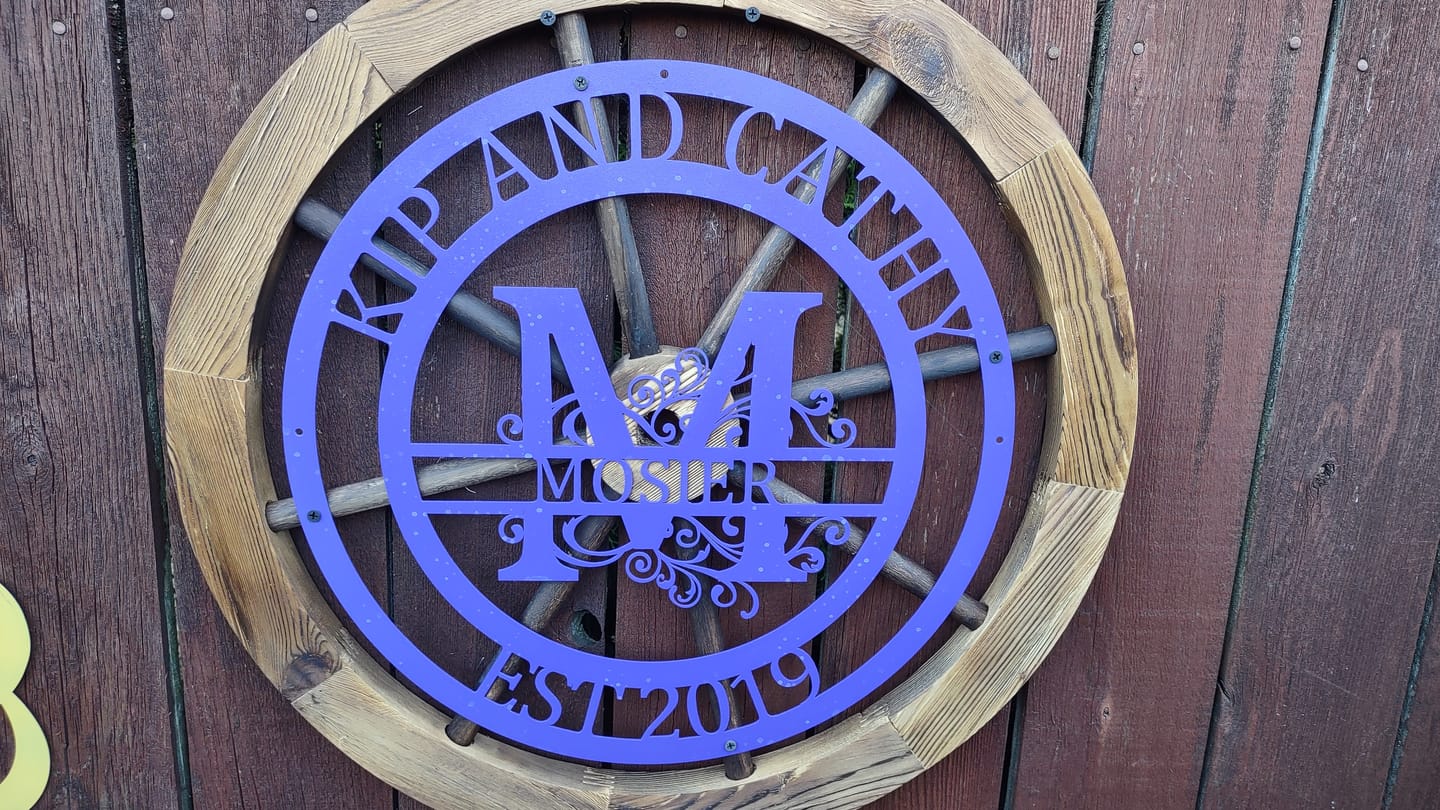 Customer photo review of Custom Metal Family Established Monogram Wall Art - 20+ Color Options