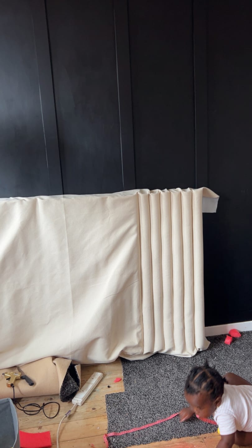 Customer photo review of Herringbone Tweed Upholstery Fabric