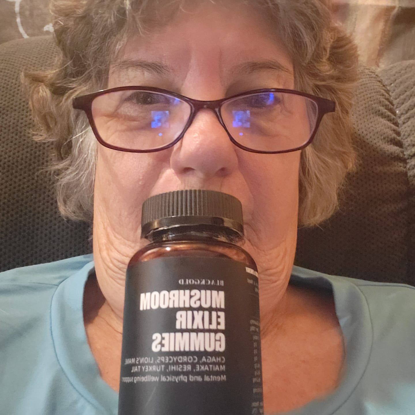Customer photo review of Mushroom Elixir Gummies