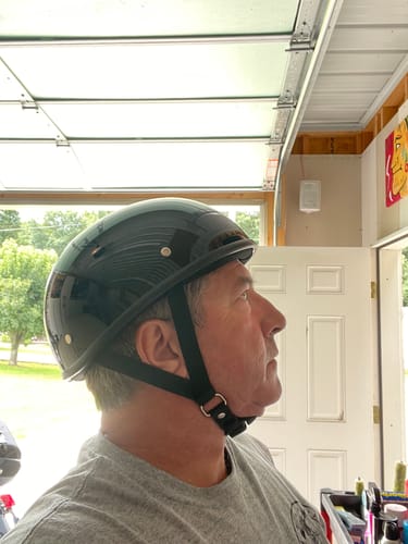 Customer photo review of Smallest & Lightest DOT Beanie Helmet - Gloss Black