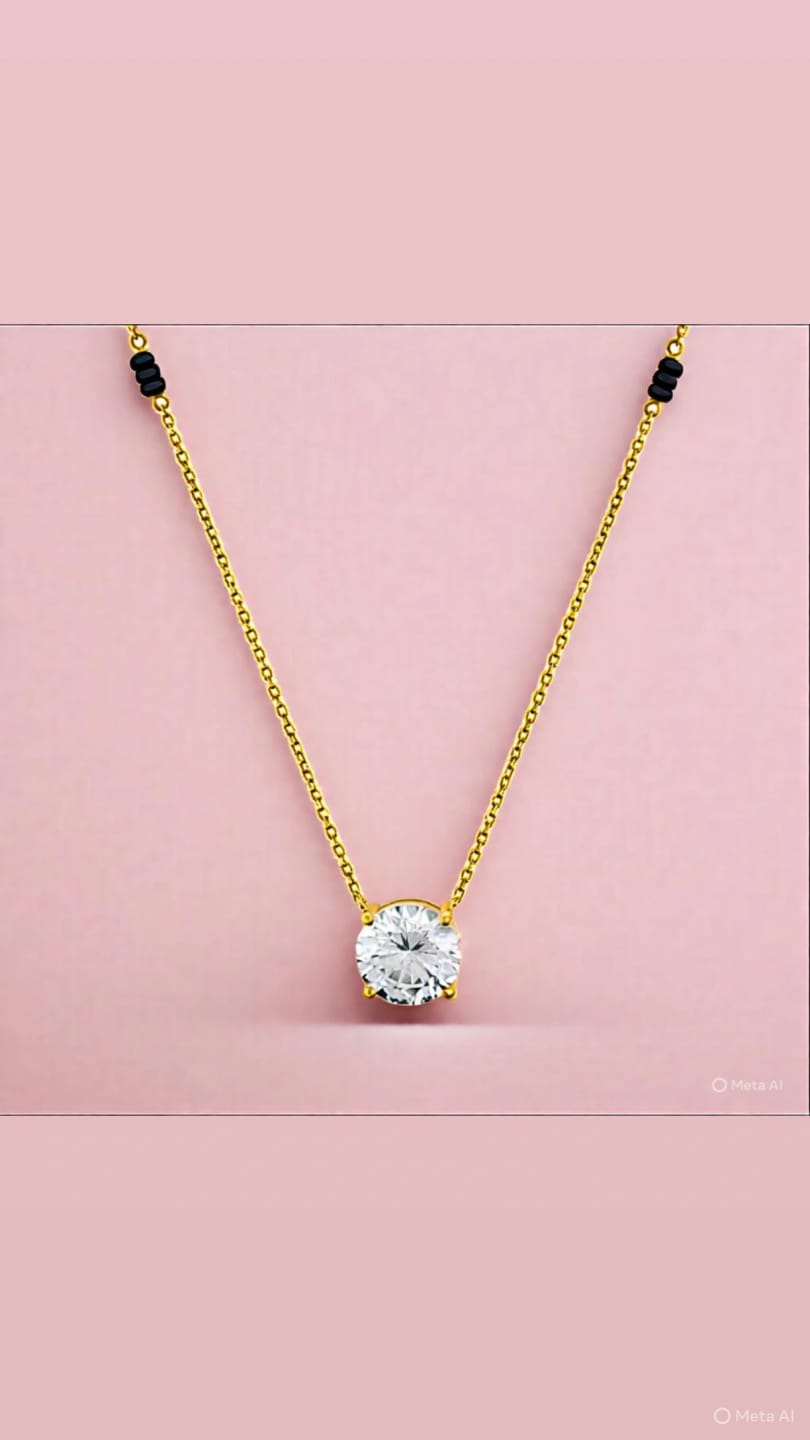Customer photo review of Royal Solitaire Diamond Mangalsutra   | BIS Hallmarked | 18k Gold Vermeil
