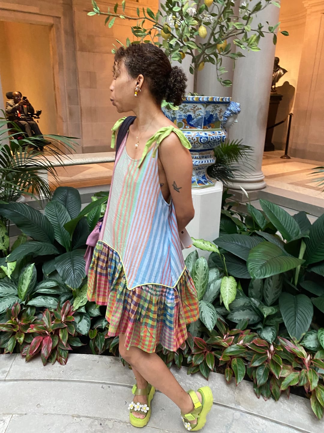 Customer photo review of JADE TUNIC | POSTCARD STRIPE X CHEX