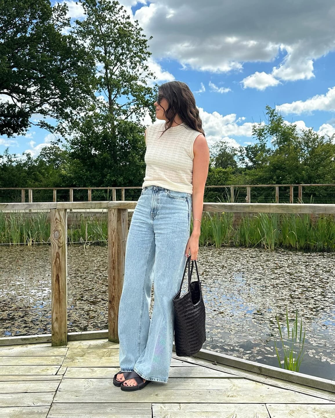Customer photo review of Rica Woven Faux Leather Bag