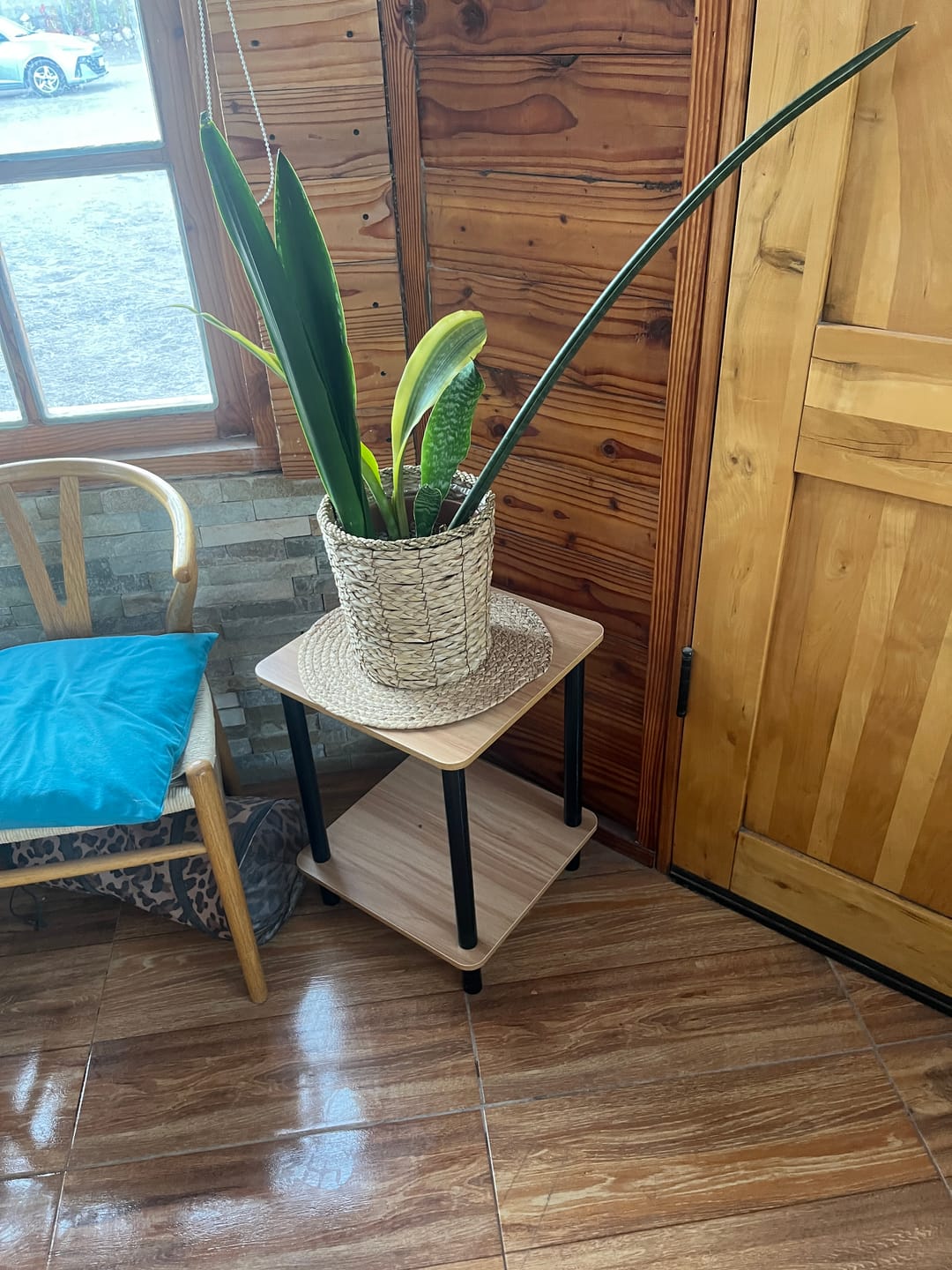 Customer photo review of Mesa De Noche Top Living Velador 2 Niveles De Bambú Brillante
