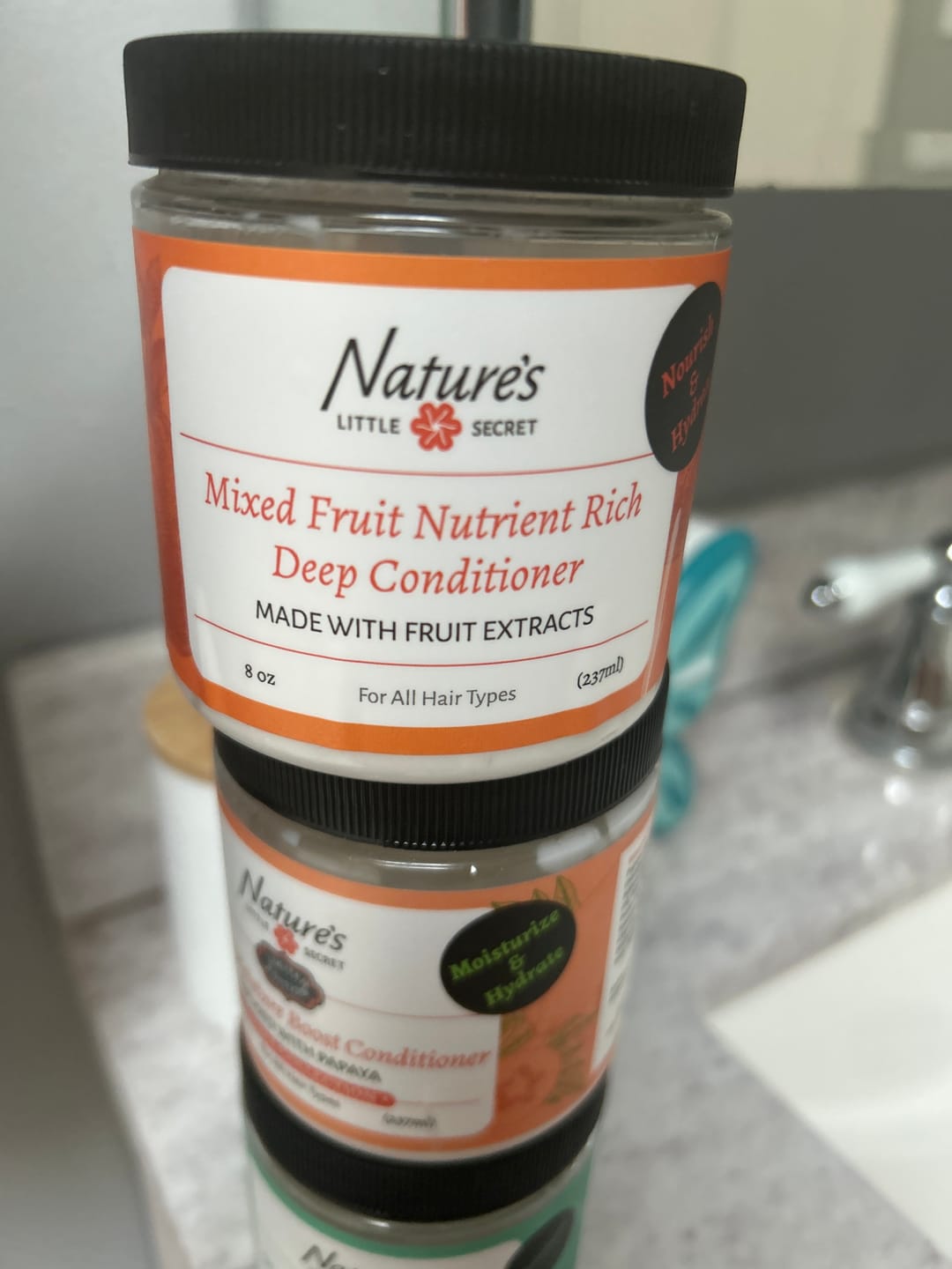 Customer photo review of Mixed Fruit Nutrient Rich Deep Conditioner