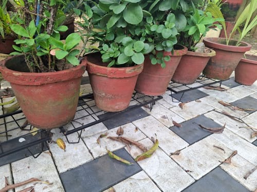 Customer photo review of United Crafts Indoor & Outdoor Rectangle Heavy Flower Pot Stand