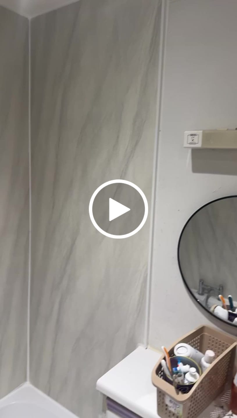 Customer video review of 10mm Ocean Grey Ultra Matt Shower Panel 1M x 2.4M