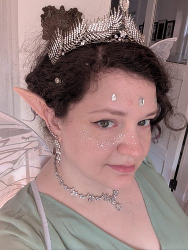 Customer photo review of Silver Glitter Freckles Makeup Patches
