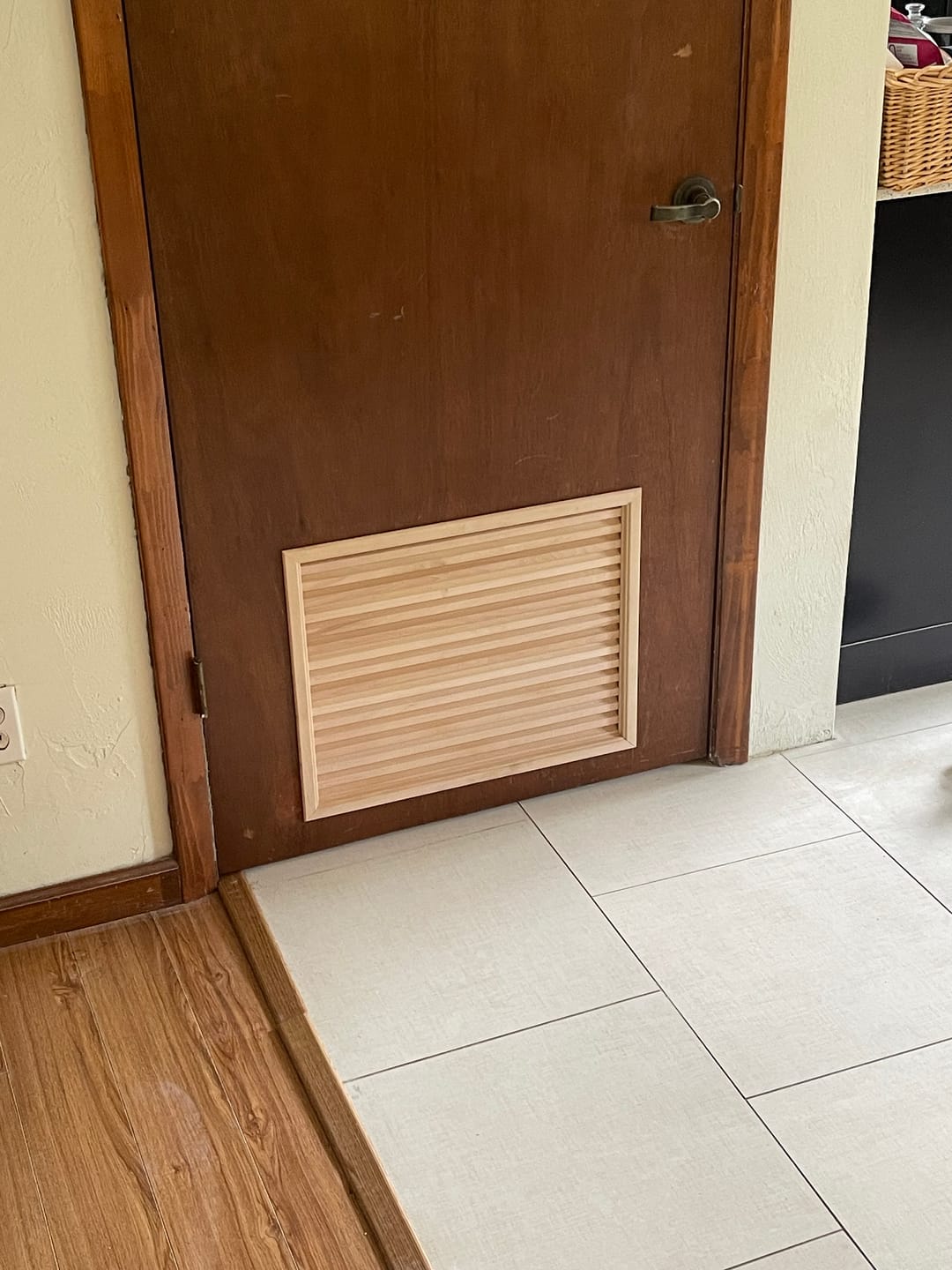 Customer photo review of Chevron Basswood Door Louver Kit