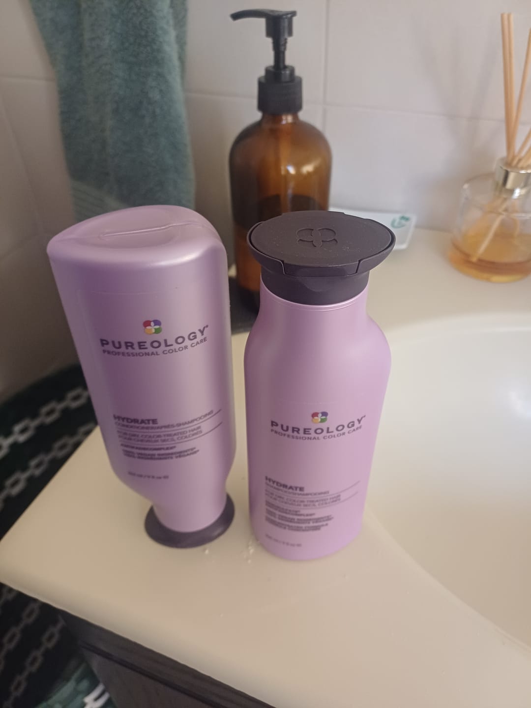 Customer photo review of Pureology Hydrate Shampoo & Conditioner Bundle