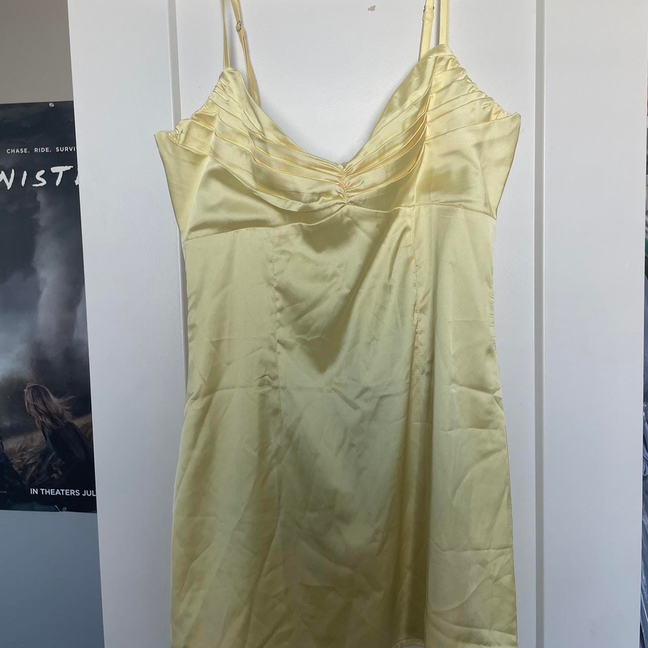 Customer photo review of Straps Yellow Ruched Sheath Short Dress