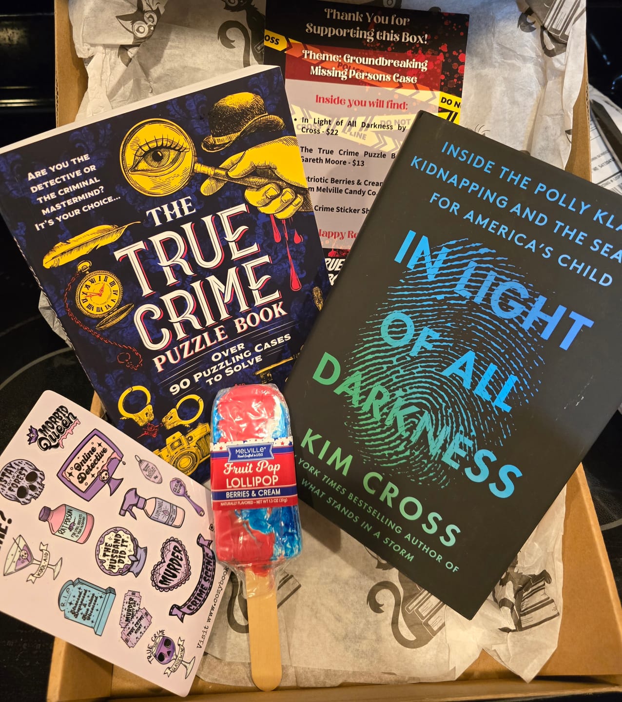 Customer photo review of Bi-monthly True Crime Book Box