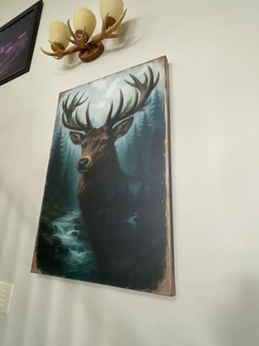 Customer photo review of Misty Stag Double Exposure Wall Art