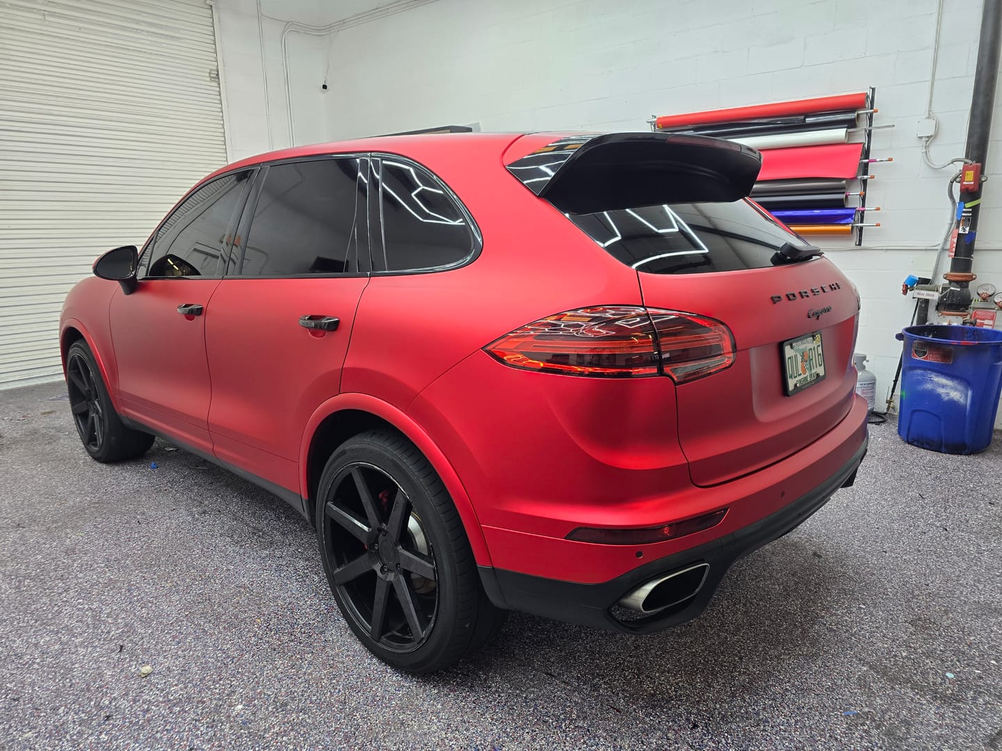 Customer photo review of Satin Chrome Prismatic Red Vinyl Wrap