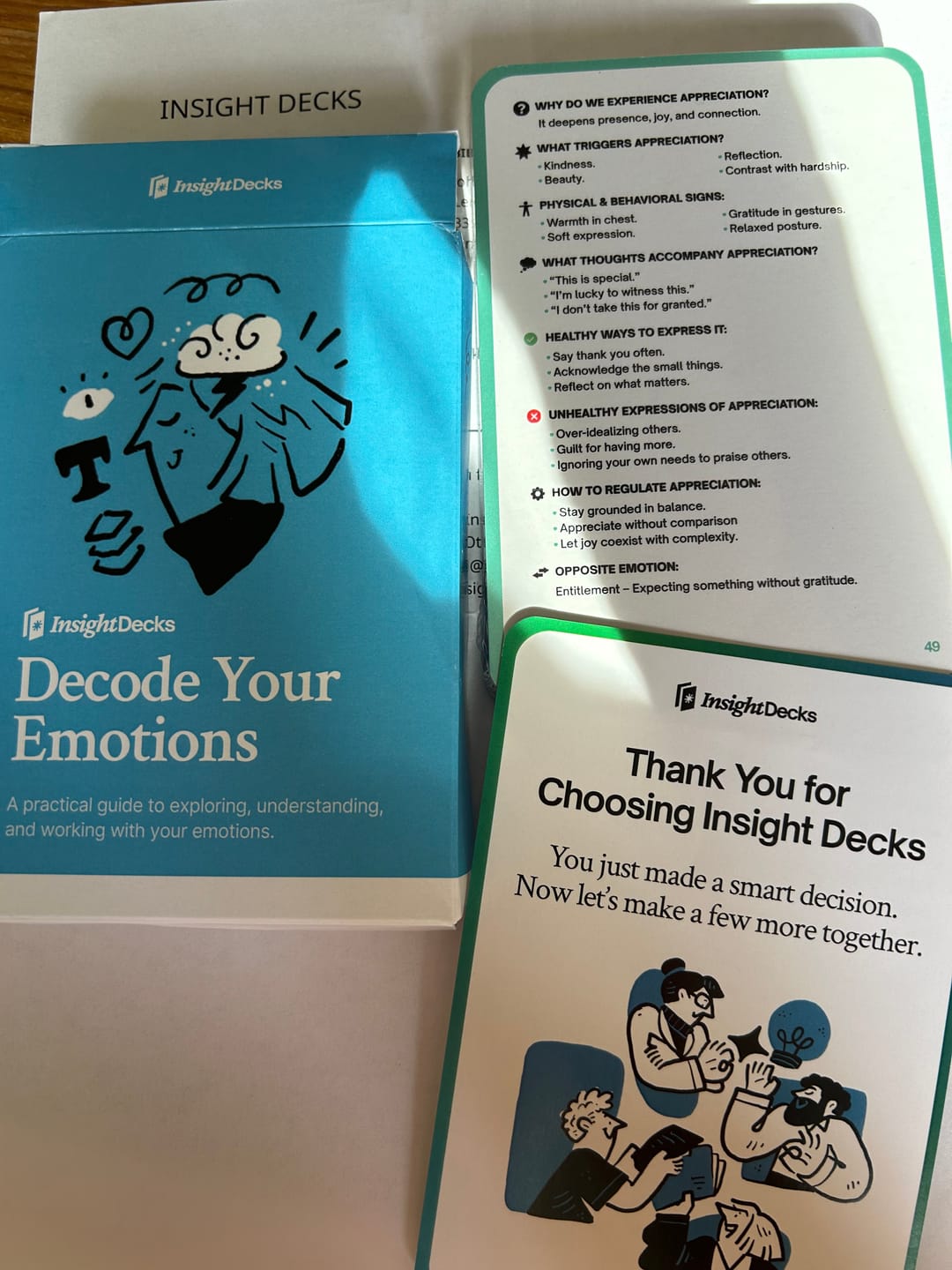 Customer photo review of Decode Your Emotions Card Deck