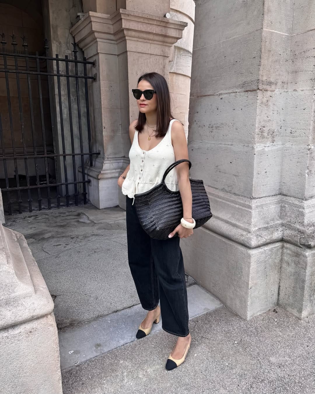 Customer photo review of Rica Woven Faux Leather Bag