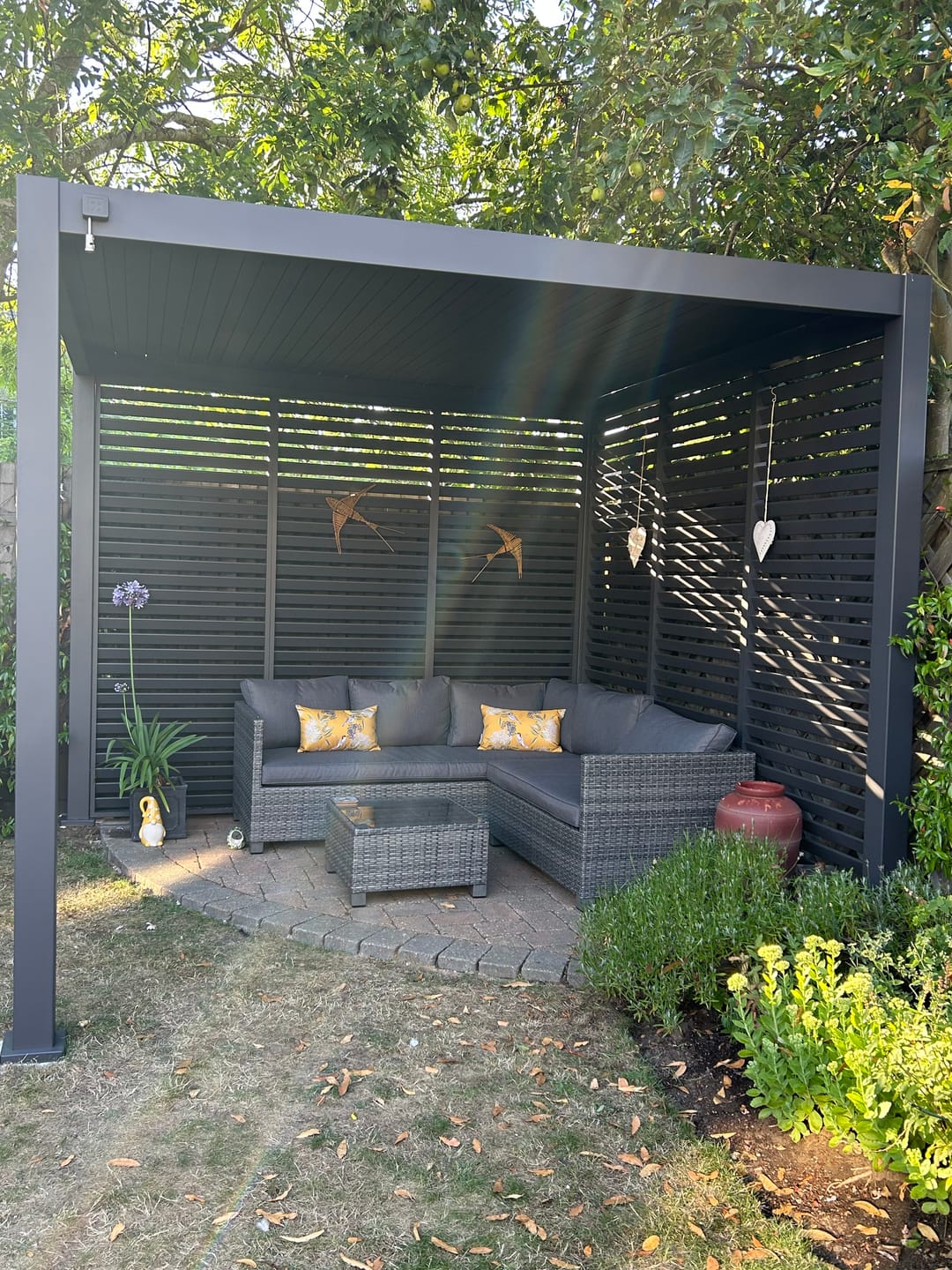 Customer photo review of Outdoor Garden Waterproof Rectangle Cushion - Birds On Elderflower