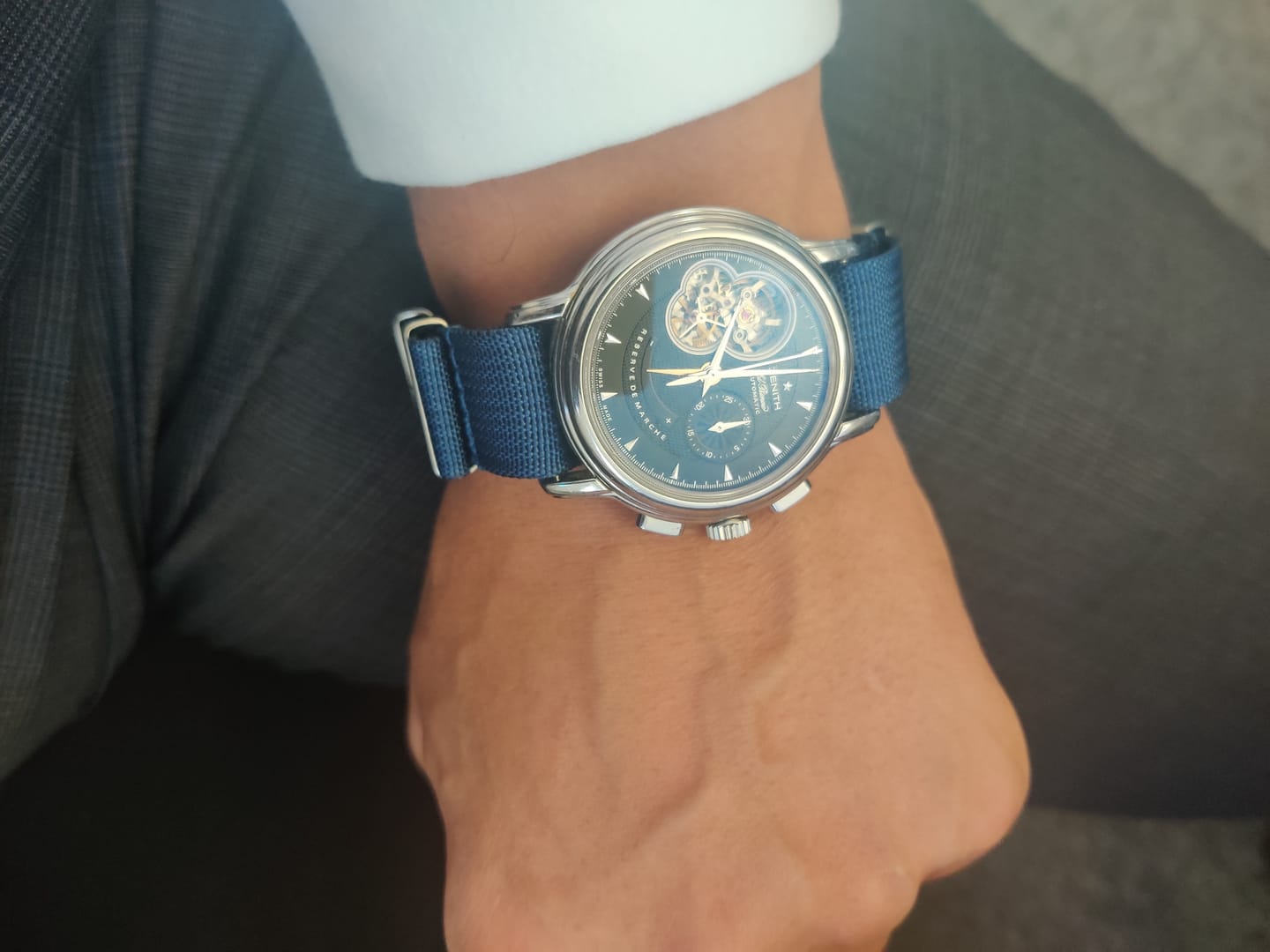 Customer photo review of Bracelet Moonswatch Nylon - Bleu