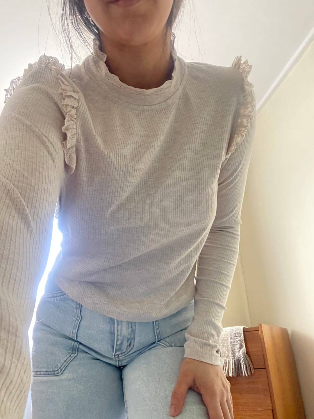 Customer photo review of Polera Manga Larga Vuelos Beige