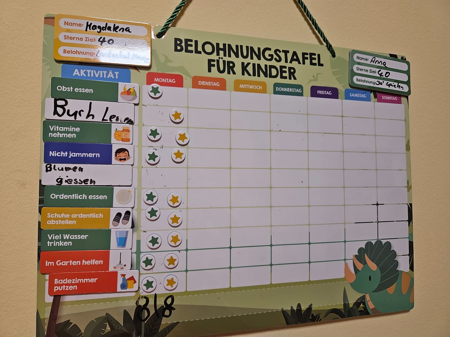 Customer photo review of Edubini Magnetische Belohnungstafel