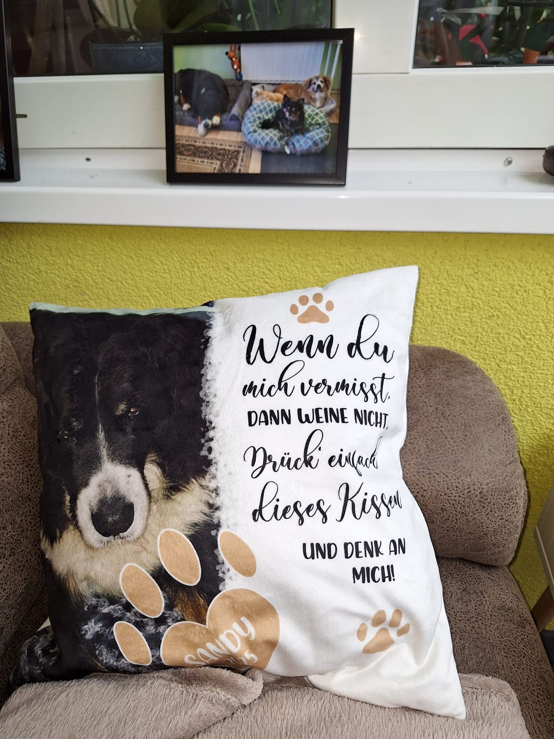 Customer photo review of Wenn du mich vermisst - Individuelles Kissen