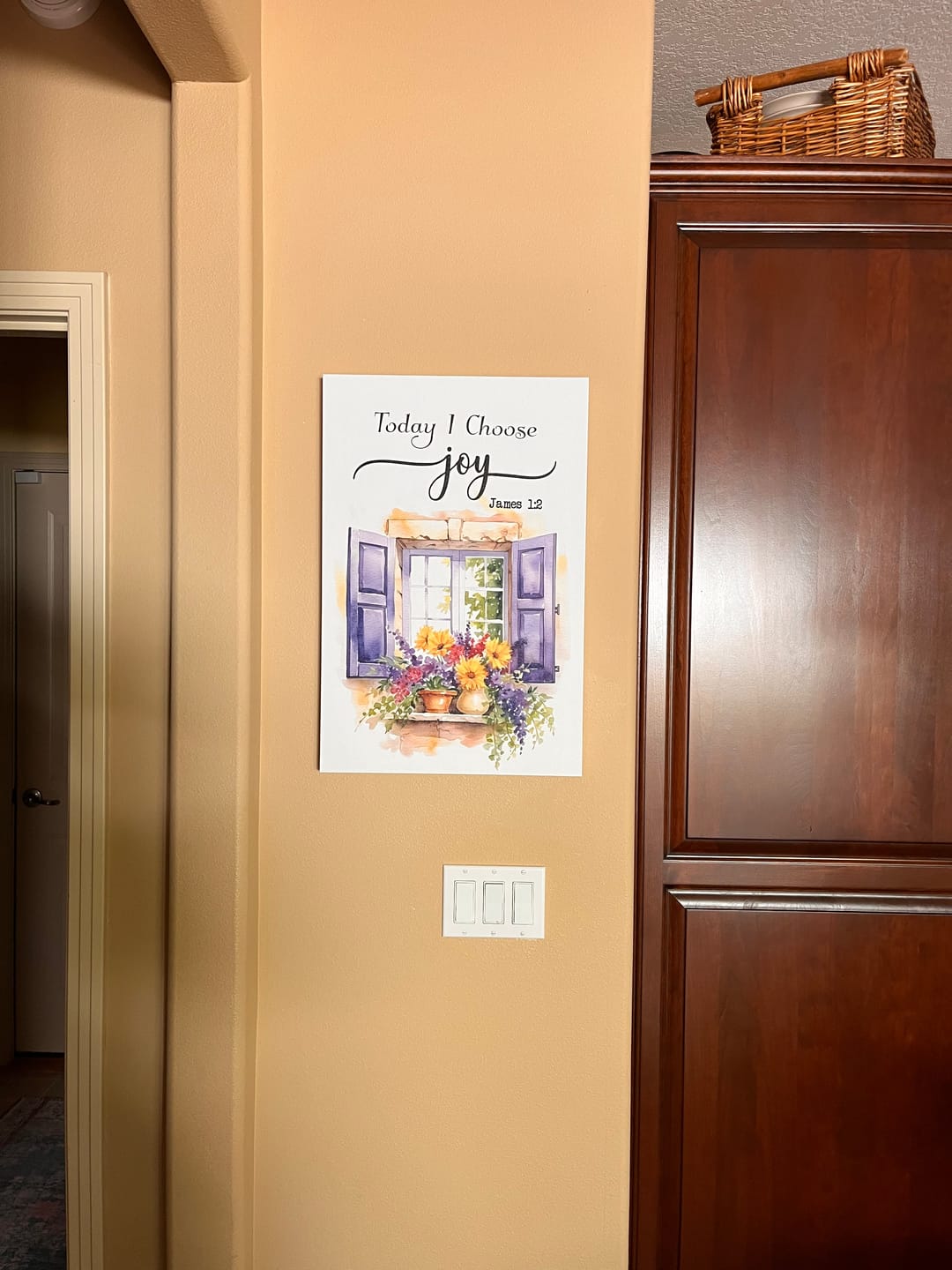 Customer photo review of Today I Choose Joy, Window With Flowers, Wall Art Canvas Print