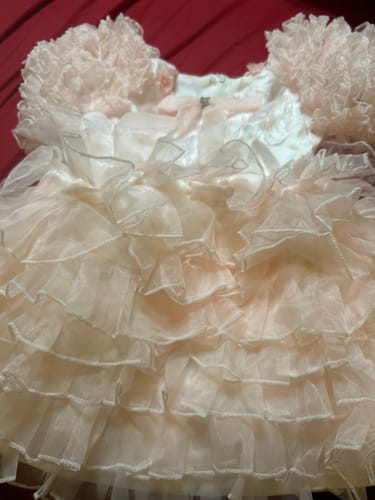 Customer photo review of Pink Baby Birthday Dress Flower Girl Princess Dress