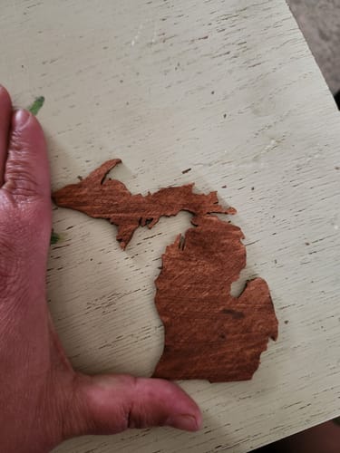 Customer photo review of Unfinished Wood Michigan Connected Shape - Craft - up to 46" DIY