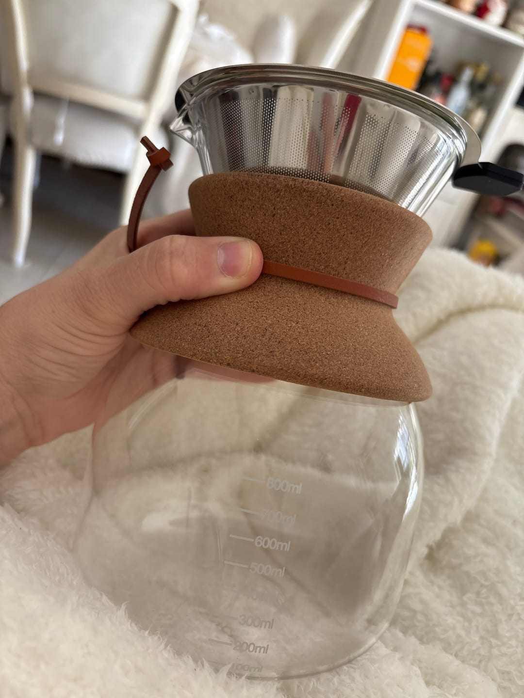 Customer photo review of Cafetera Pour Over Sakura Essence Cork 800 Ml