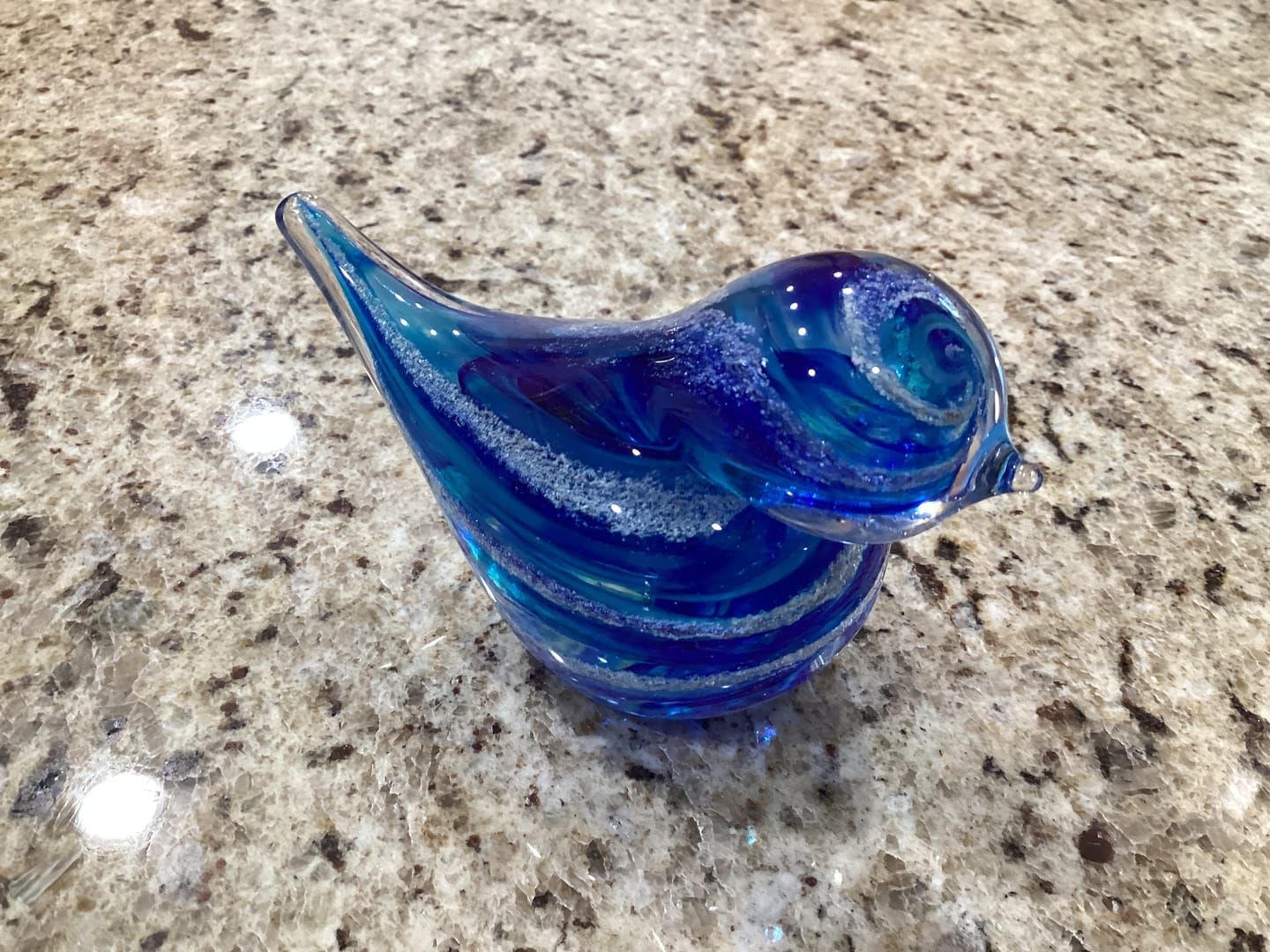 Customer photo review of Colorful Glass Birds with Cremation Ash