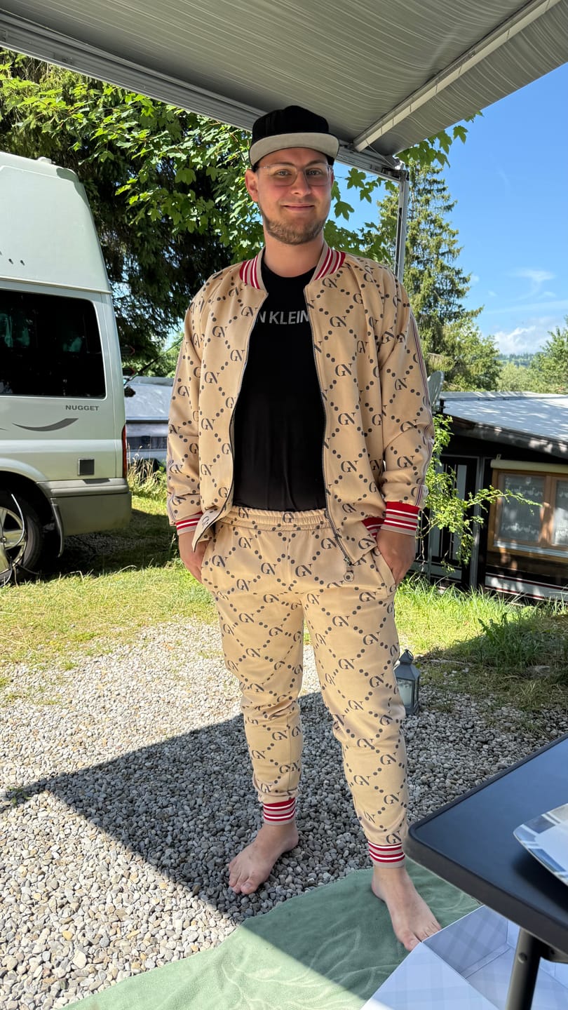 Customer photo review of TheMrTailor™ Soft Brown Menswear Gentlemen Tracksuit