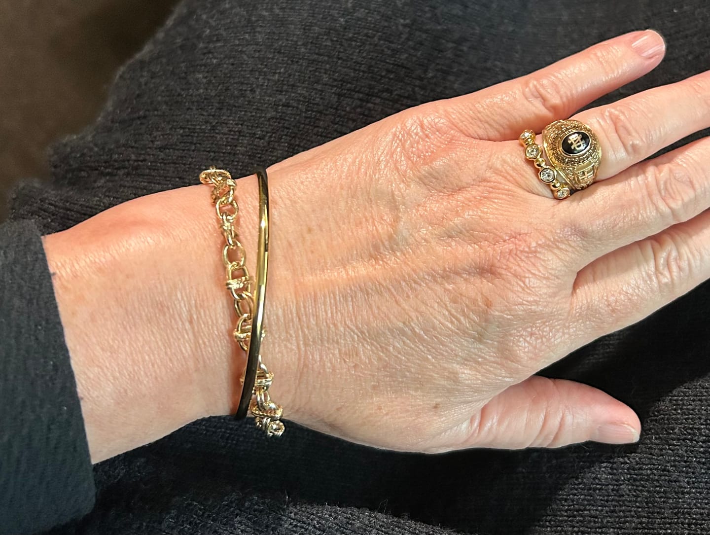 Customer photo review of Beaded Tennis Ring