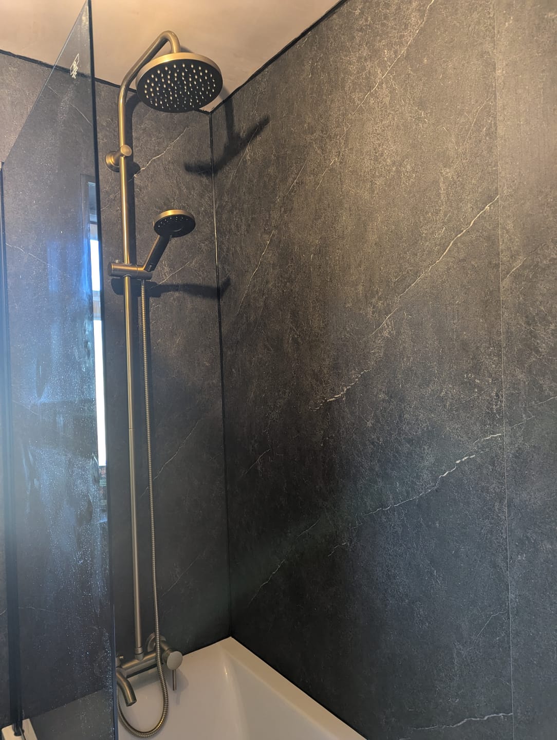 Customer photo review of 10mm Pietra Marble Ultra Matt Shower Panel 1M x 2.4M