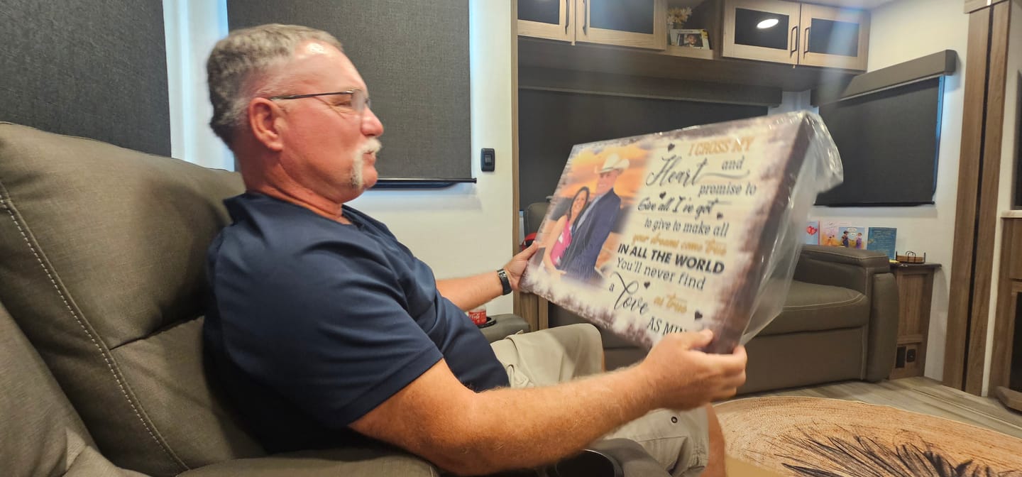 Customer photo review of Personalized Canvas Prints, Custom Photo, Anniversary Gifts, Couple Gifts, Anniversary Gifts, I Cross My Heart Dem Canvas