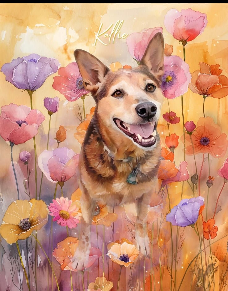 Customer photo review of Custom Watercolor Pet Portrait – BlossomTails