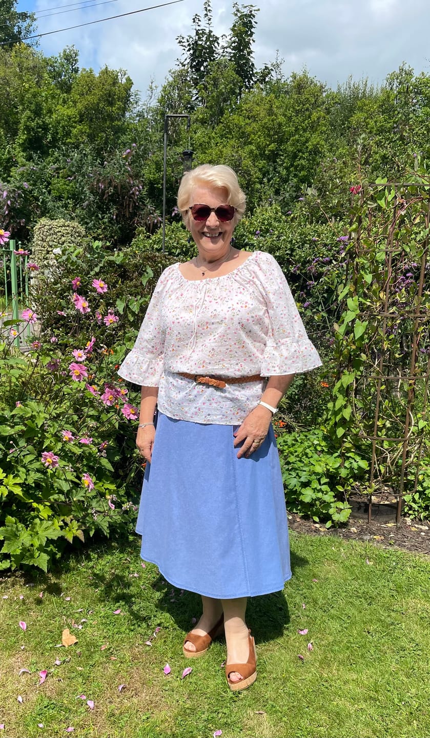 Customer photo review of Plain Blue Chambray Denim Fabric