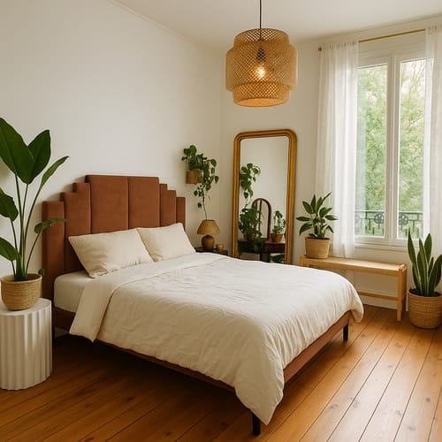 Customer photo review of SAMARINDA - Tête de lit 160 cm en rotin naturel