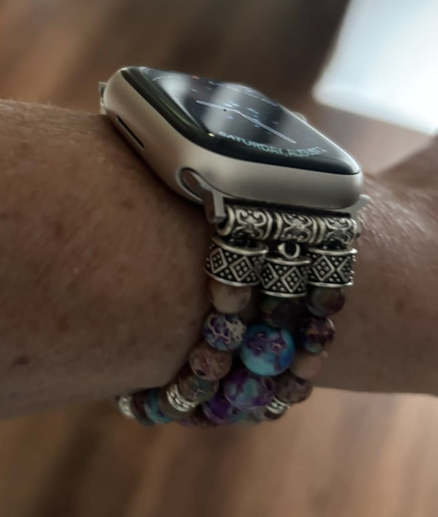 Customer photo review of Intense Jasper Stretch Apple Watch Strap