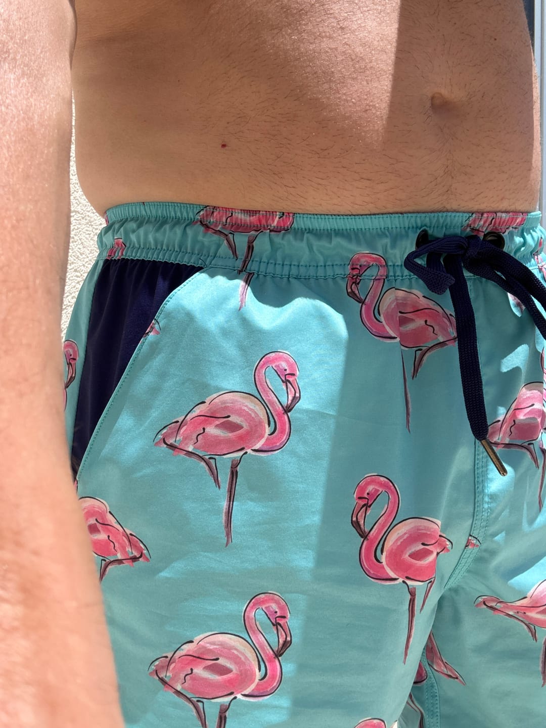 Customer photo review of Flamingos - Swim Shorts with Waterproof Pocket
