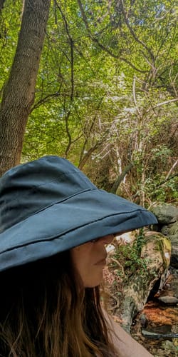 Customer photo review of Female Summer Sun Hat Solid Color Foldable Hat
