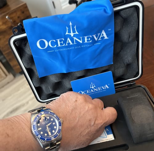 Customer photo review of Oceaneva Men's Deep Marine Explorer II 1250M Pro Diver Watch Blue
